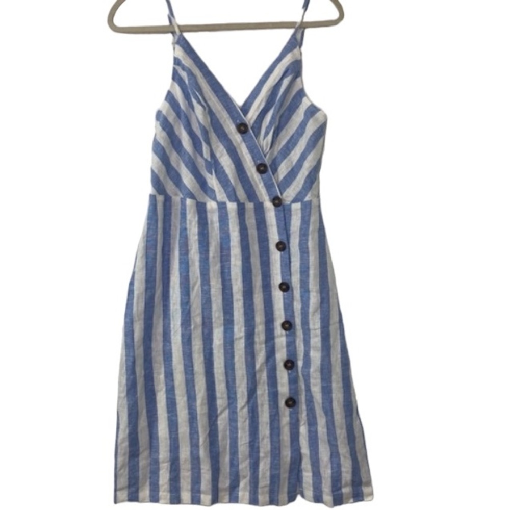 Love Tree Dress linen blend abstract lined dress. Size Large
